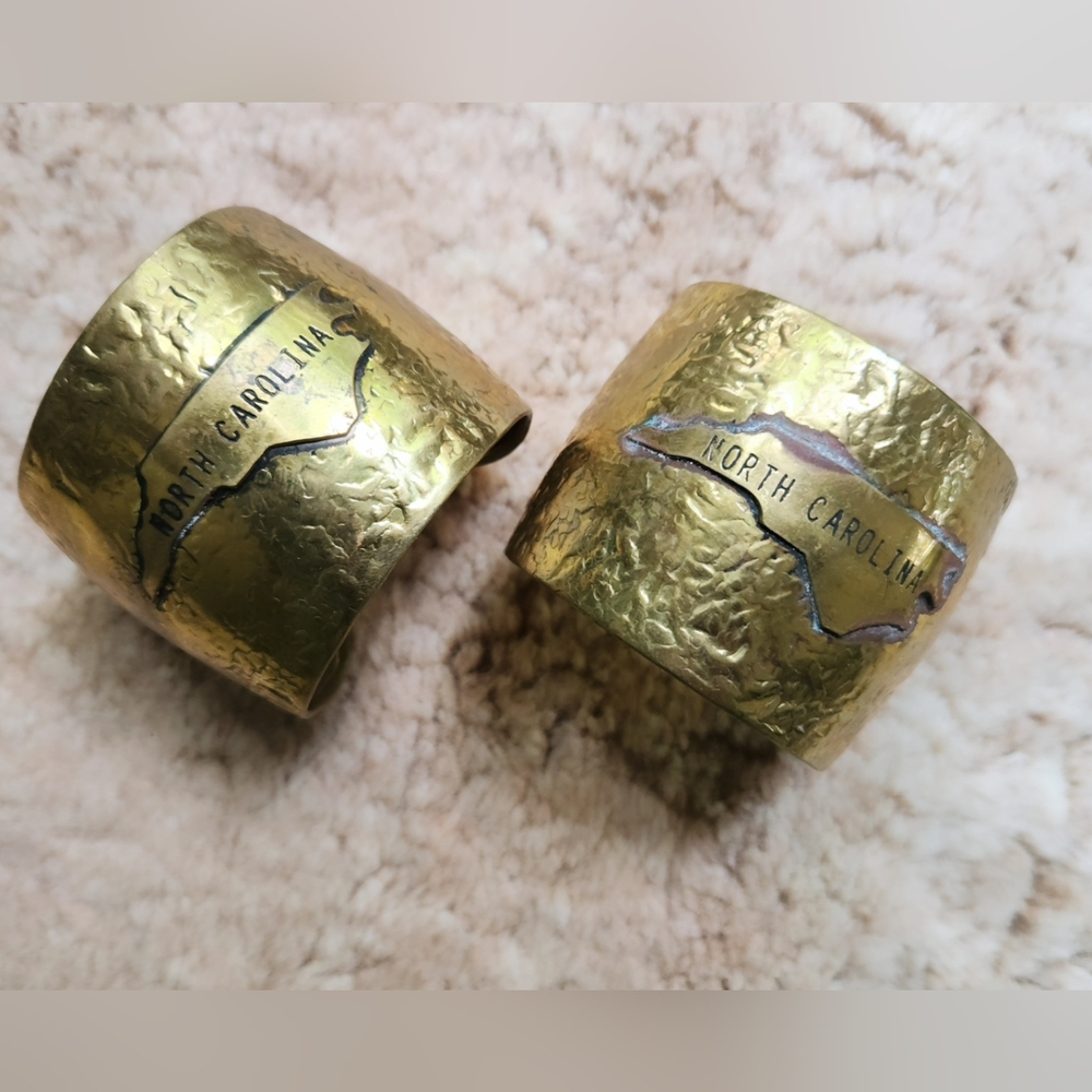 North Carolina Goldtone Extra Wide Cuff bracelet